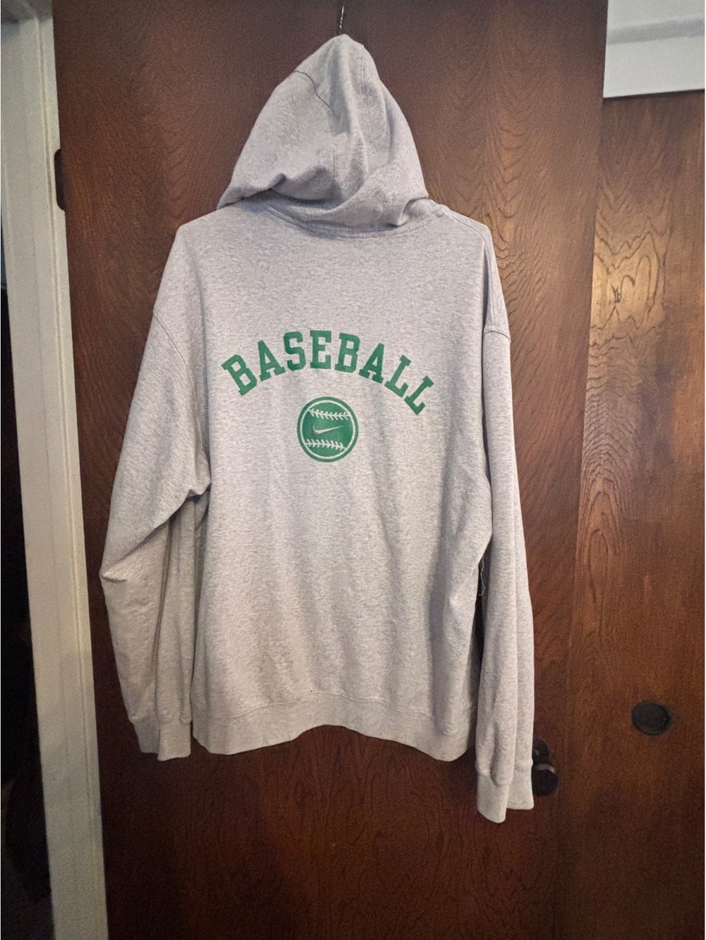 Nike Gray Baseball Zip-Up Hoodie Sweatshirt Size Large